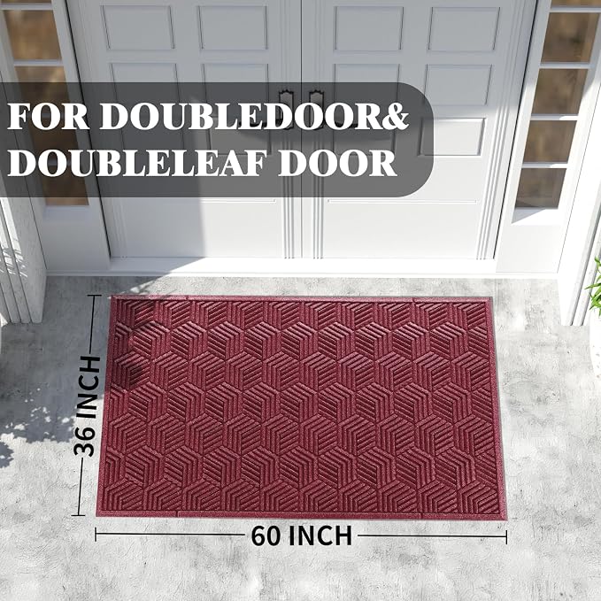 Yimobra Extra Large Door Mat 60x32, All-Season Waterproof Outdoor Mats - Image 2