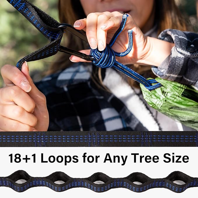 Hammock, Double Nylon Camping Hammock with 500 lb Capacity in Dark Green