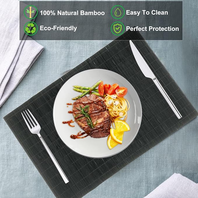 ANDSTAR Set of 12 Pcs Bamboo Placemats - Image 3
