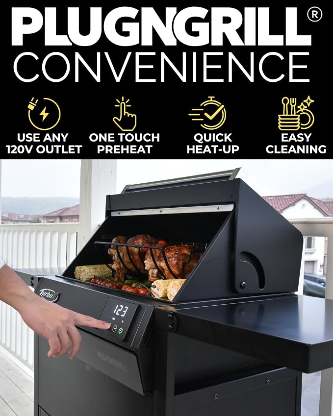 Turbo E XL Electric Grill, 1700W Infrared, Warming Rack and Probe, Apartment - Image 4