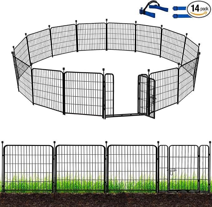 ADAVIN Garden Fence with Gate 36 in×31 Ft 14 Panels, Camping Fence, Tall Animal by ADAVIN