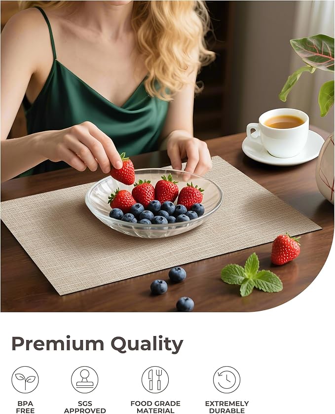 Leetaltree Beige Placemats Set of 6 - Image 6