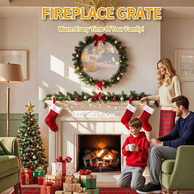 Fireplace Grate, 17 inch Solid Fireplace Log Holder, Heavy Duty Cast Iron - Image 6