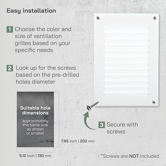 Vent Systems 5 x 7 Inch White Rectangular Soffit Vent Cover - Image 4