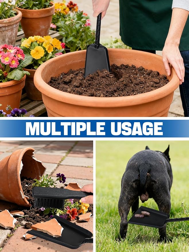 Aulock Heavy-Duty Metal Fireplace Ash Shovel and Brush Set, Upgraded Coal - Image 7