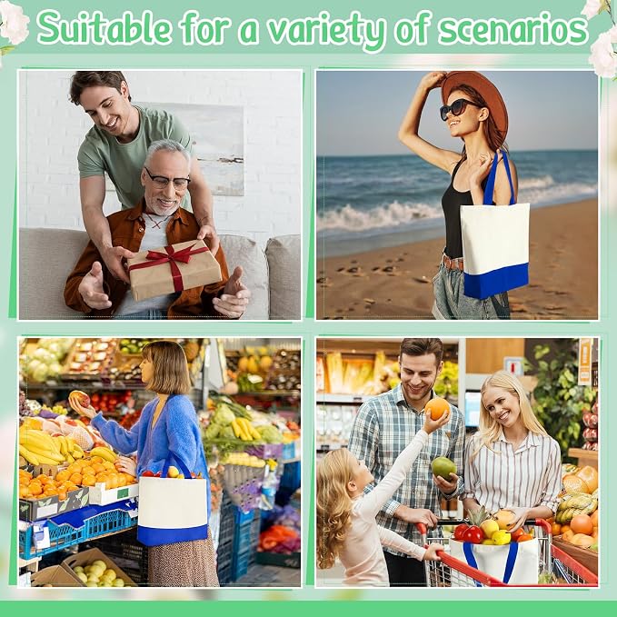 Sanwuta 24 Pcs Canvas Tote Bags Bulk - Image 7