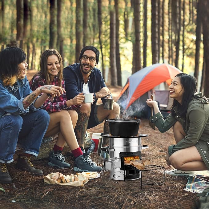 Skyflame Camping Rocket Stove, Stainless Steel Wood Burning Stove Portable - Image 7