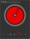 single burner Electric Cooktop, 110V 1800W Electric Stove Top by PORFRITOR