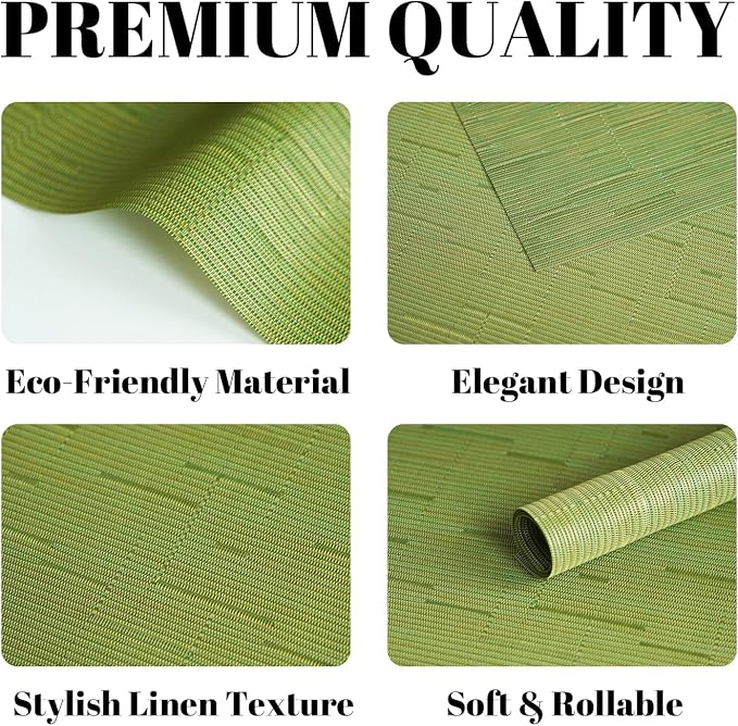 Placemats Set of 8 Vinyl/Plastic Woven Place Mats - Image 2