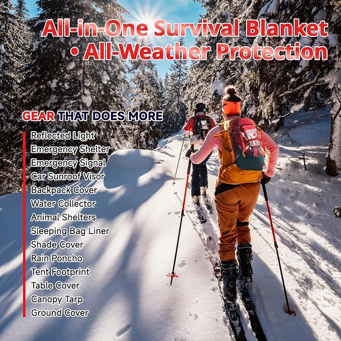 SecuCaptain Survival Emergency Thermal Blankets: 30 Pack Extra Large 84” x63” - Image 9