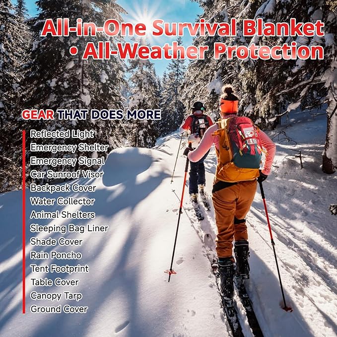 SecuCaptain Survival Emergency Thermal Blankets: 100 Pack Extra Large 84” x63” - Image 9