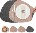 Placemats and Coasters, Washable Reversible Placemats Round Faux Leather by Chitomars