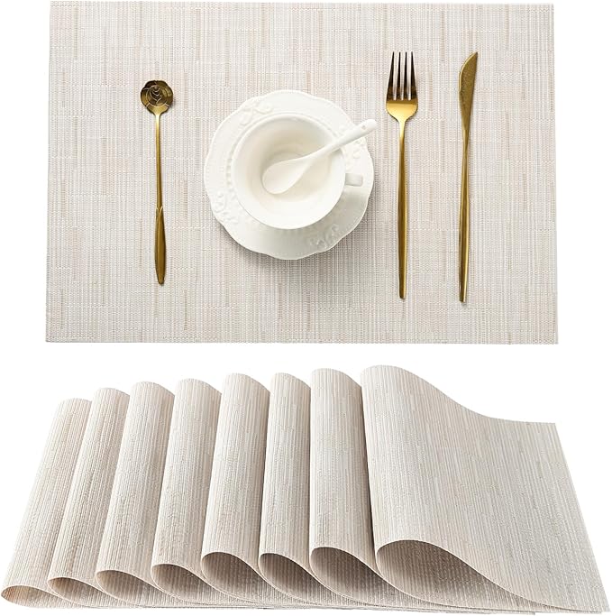 Leetaltree Pale Beige Placemats Set of 8 by Leetaltree-ArtatEveryTable