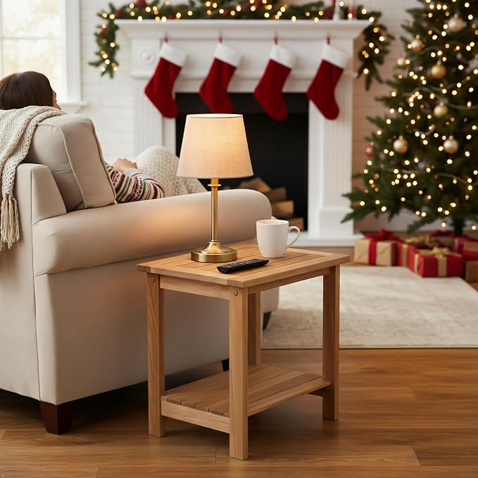 Double Adirondack Side Table, Weather-Resistant Rectangular End Table - Image 2