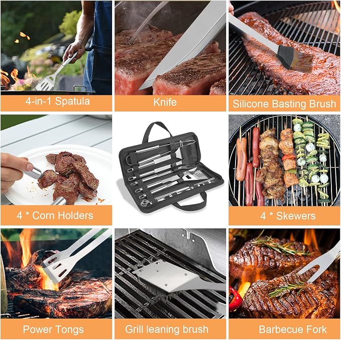 Anpro 21 PCS Grilling Accessories Grill Kit- Grill Set, Grilling Utensil Set - Image 3