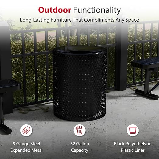 Leisure Craft Heavy-Duty 32 Gallon Receptacle, Liner Included, Made - Image 3