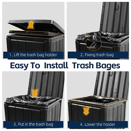 23 Gallon Outdoor Trash Can Waterproof Resin Garbage Can - Image 4