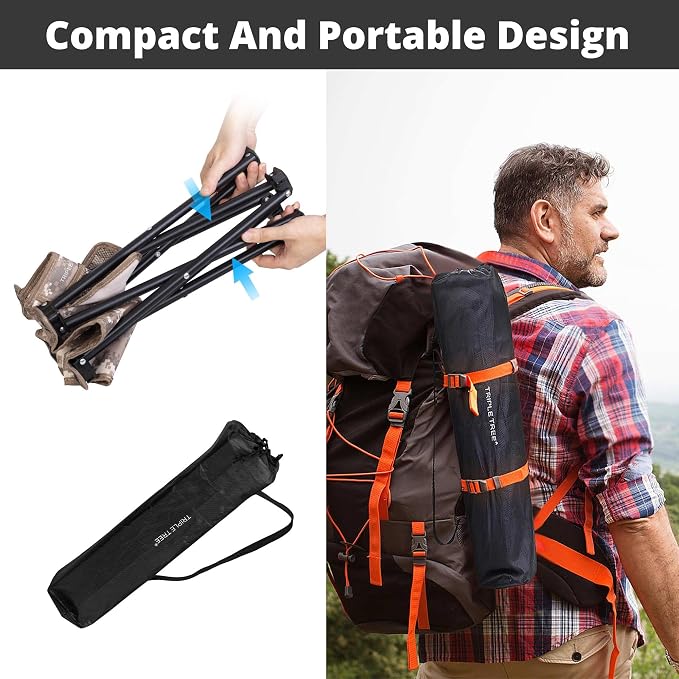 Triple Tree 2 Pack Folding Camping Stool, 13.8 Inch Small Portable Lightweight - Image 6