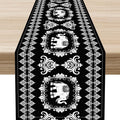 Boho Elephant Table Runner, Rustic Black African Tribe Animal Damask Diwali by Unknown
