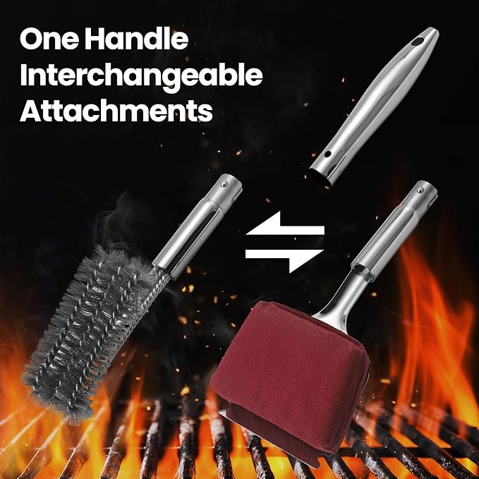 2-in-1 Stainless Steel Grill Brush Cleaning Kit, Grilling Accessories, - Image 4