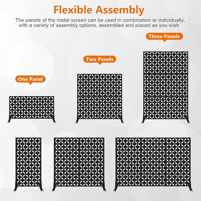 72" H×47" W Metal Privacy Screen, Outdoor Indoor Privacy Screens - Image 5