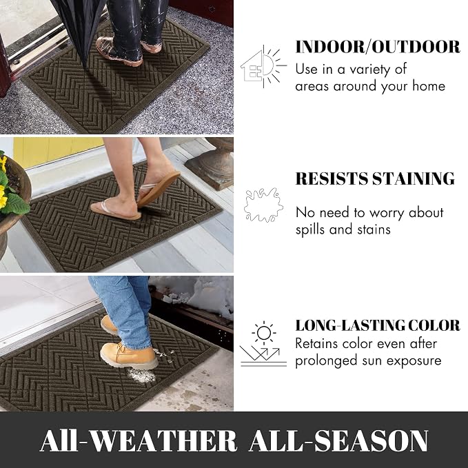 Yimobra Large Door Mat 36x24, All-Season Waterproof Outdoor Mats - Image 4