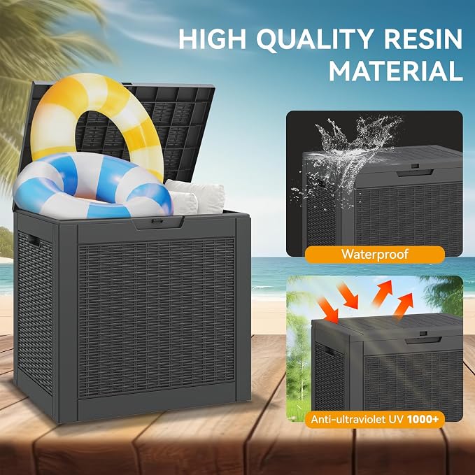 KAMABOKO 31 Gallon Outdoor Storage Box, Resin Deck Boxes Indoor and outdoor - Image 5