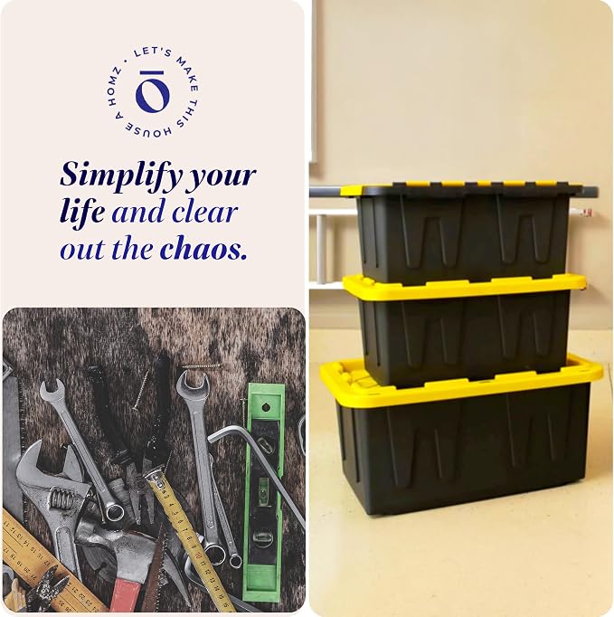 HOMZ 4-Pack Durabilt Tote, Heavy Duty Plastic Storage Bins - Image 6