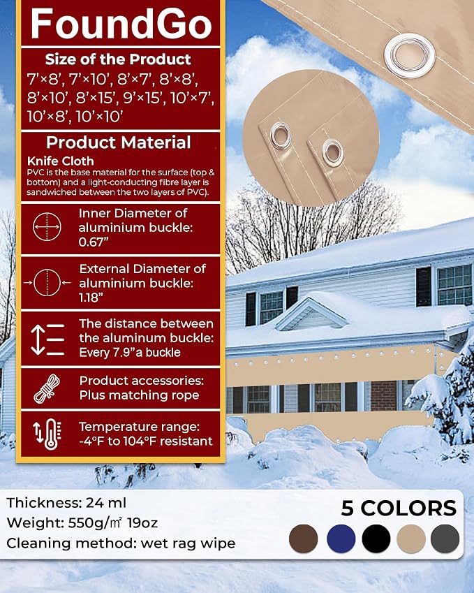 FoundGo 8'H x 15'W Vinyl Curtains - Image 4