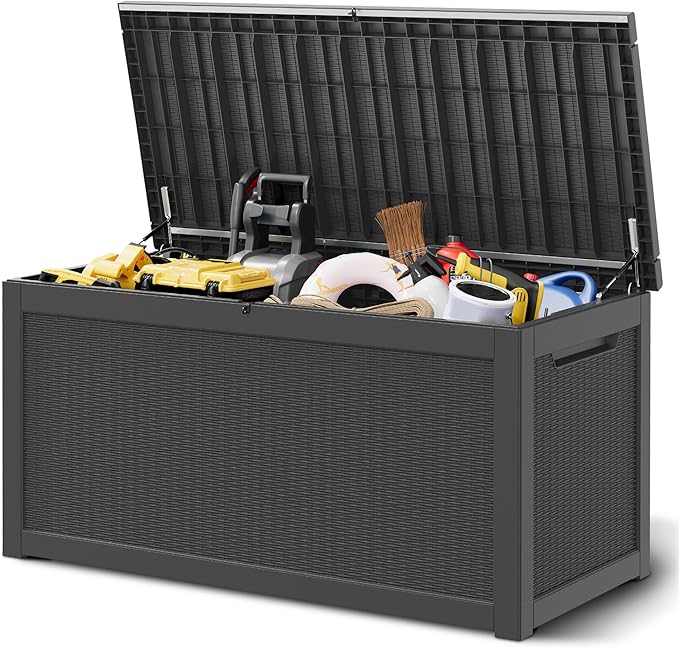 NUNU LAB 260 Gallon Outdoor Storage Box, Large Resin Deck Box by NUNULAB