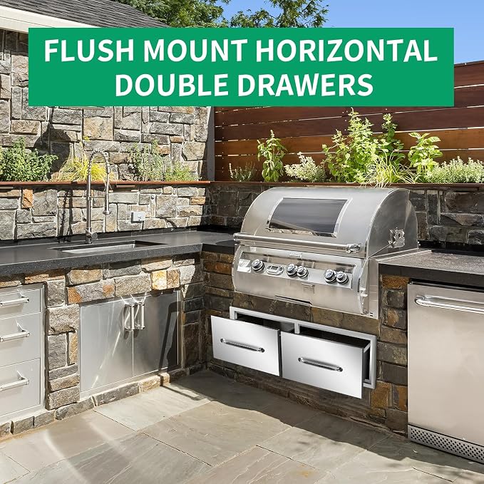 Outdoor Kitchen Drawers 30" W x 10" H x 20" D Stainless Steel Single Drawers - Image 5