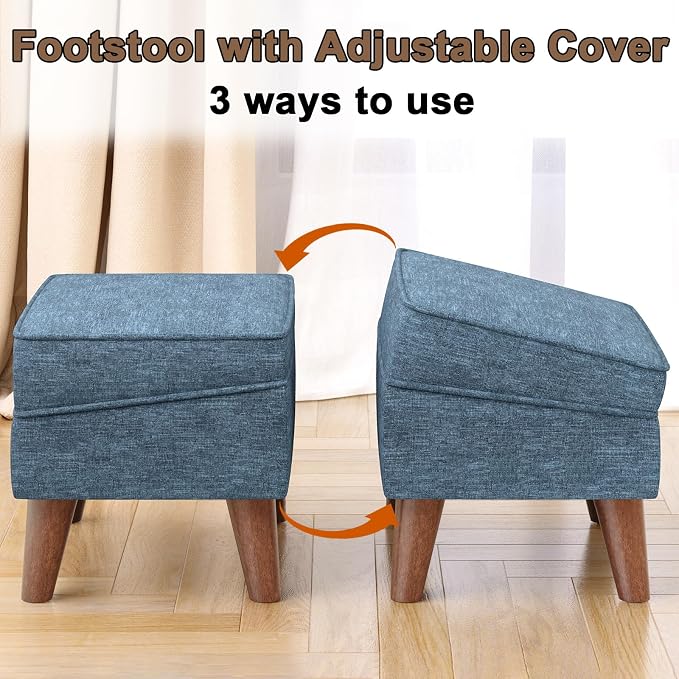 Small Footstool Ottoman with Storage, Ottoman Foot Rest, Modern Foot Stool with - Image 3