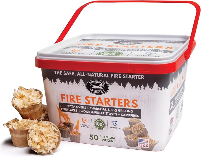 Superior Trading Fire Starter Pods in Plastic Bucket by SuperiorTradingCo