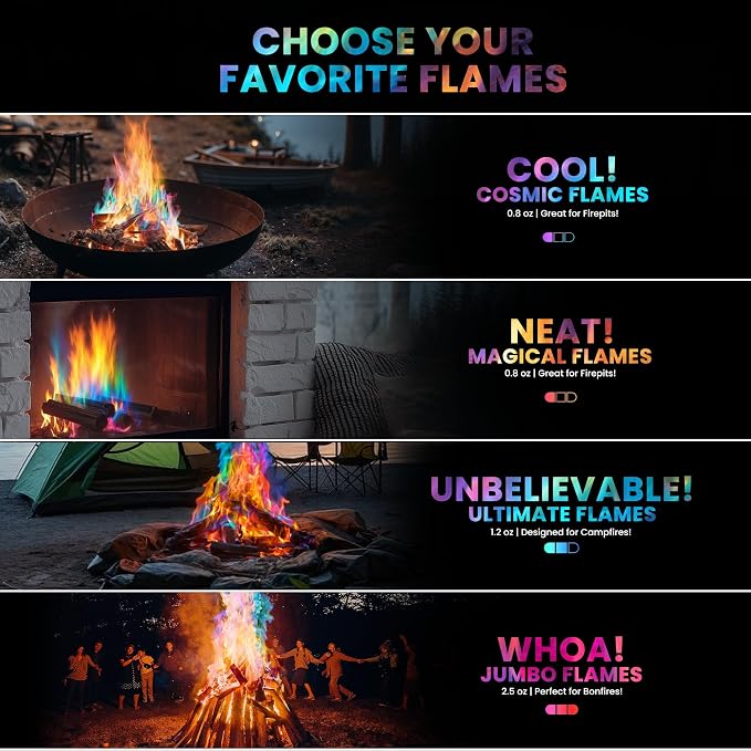Magical Flames Fire Color Packets, Vibrant Multi-Color Fire - Image 4