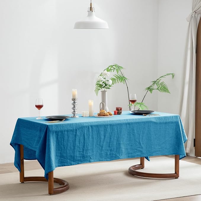 EVERLY 100% Pure Linen Rectangle Tablecloths 60x84Inches - Image 8