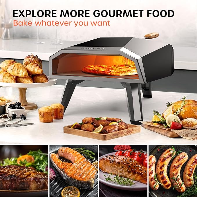 Outdoor Wood Pellet Pizza Oven – 12" Woodfire Pizza Stone Oven, Wood Fired - Image 7