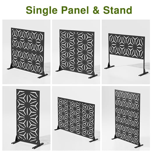 Casaphoria Metal Privacy Screen Outdoor, Star Black - Image 7