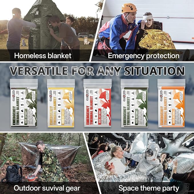 SecuCaptain Survival Emergency Thermal Blankets: Extra Large 84” x63” Space - Image 7