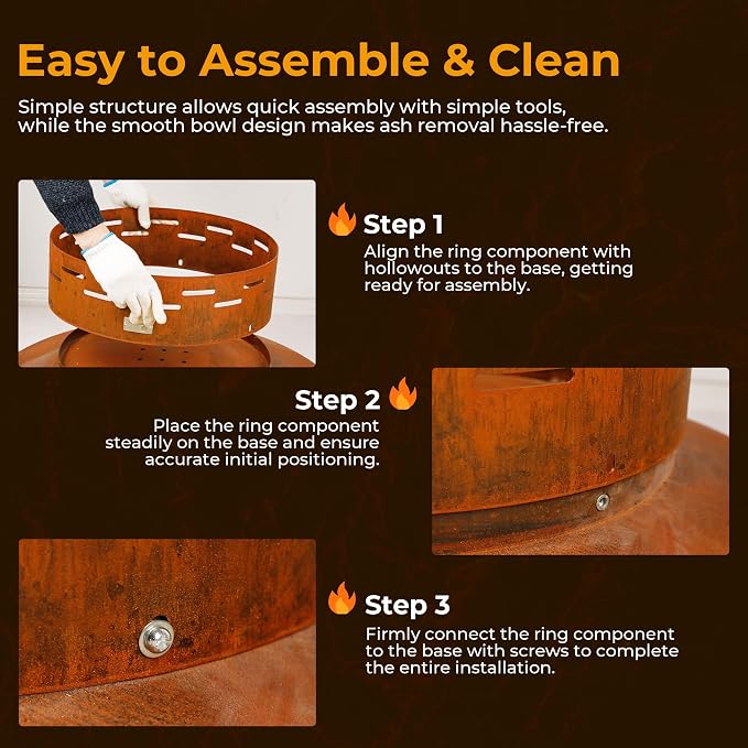 KOL 35" Dia. Heavy-Duty Fire Pit - Image 6