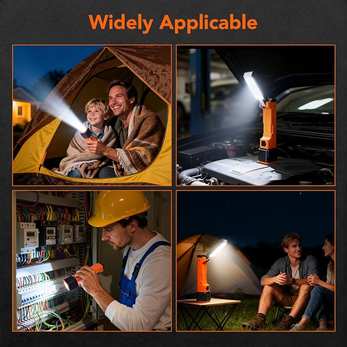 Rechargeable Work Light, 1800mAh COB Portable LED Work Light, Work Flashlight - Image 9