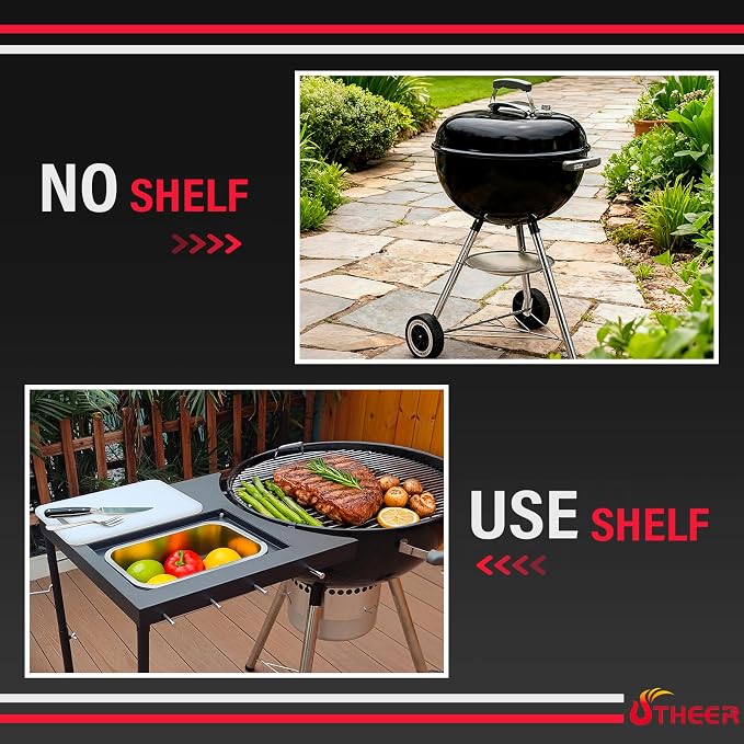 All-in-One Grill Table for Weber Kettle 22"/18"/26" & Smokey Mountain, Recteq - Image 8