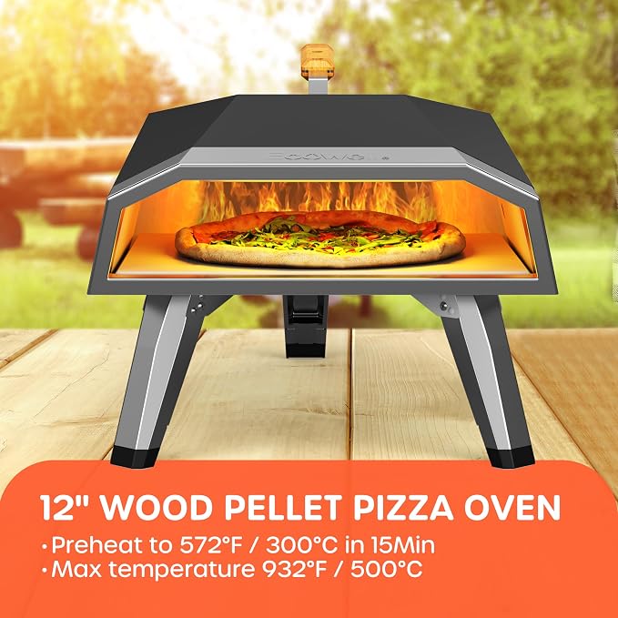 Outdoor Wood Pellet Pizza Oven – 12" Woodfire Pizza Stone Oven, Wood Fired - Image 5