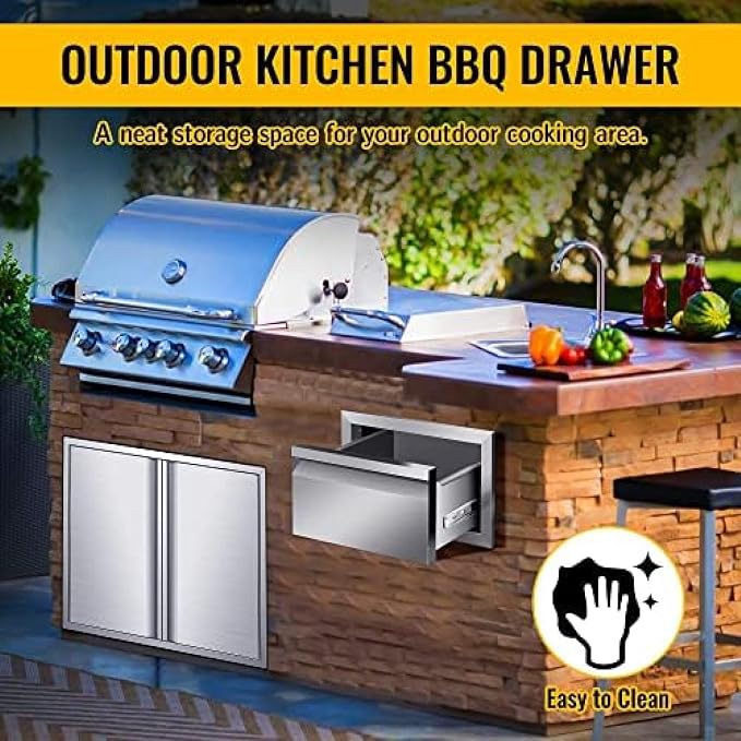 Outdoor Kitchen Drawers, Flush Mount Triple Access BBQ Drawers - Image 7