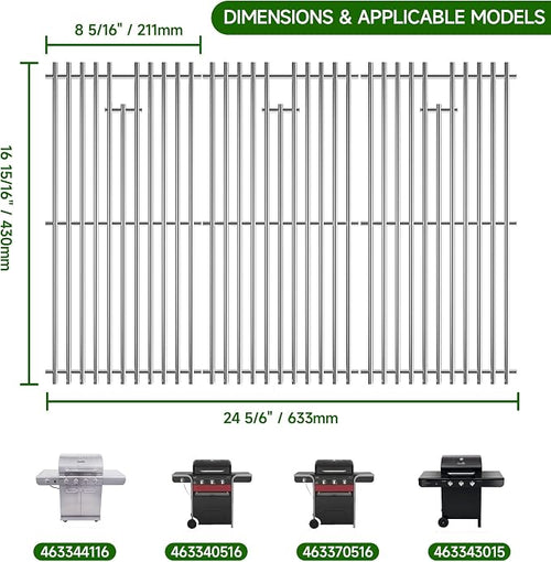16 15/16" Grill Grates for Charbroil Advantage 4 Burner 463344116 463343015 - Image 2