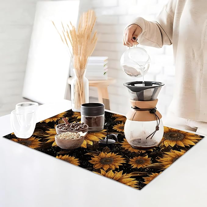 Placemats12x18 Inch, Sunflowers Placemats, Kitchen Dining Coffee Table Mats Set - Image 3