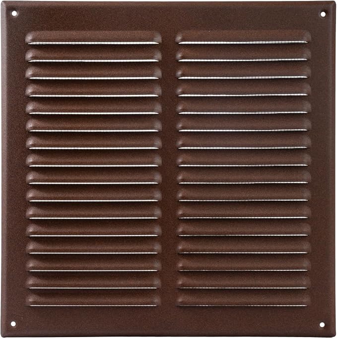 Square Ventilation Grille / 10" x 10" Inch Inside Measurement/Brown Metal Air by Unknown