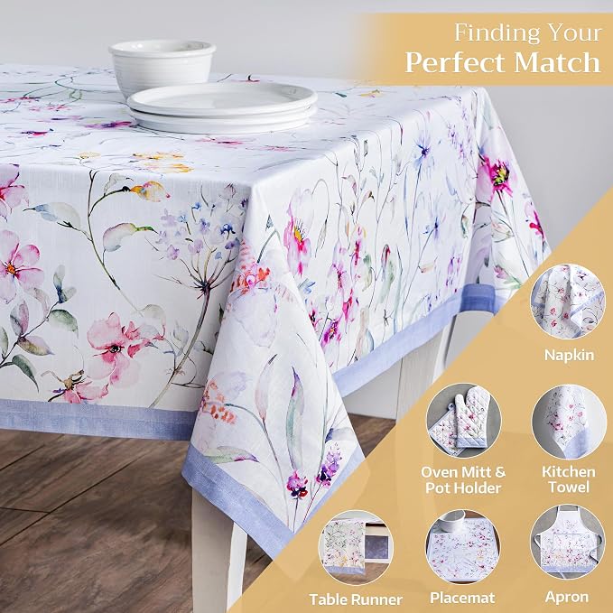 Maison d' Hermine Table Cloth Rectangle Table 100% Cotton 70 x 140 Inches - Image 5