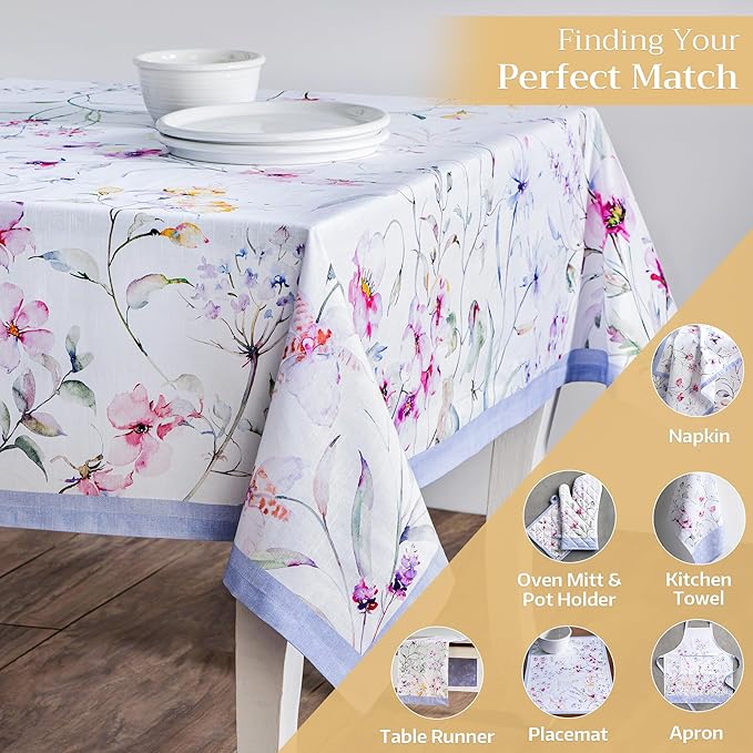 Maison d' Hermine Table Cloth Square Table 100% Cotton 54 x 54 Inches - Image 5