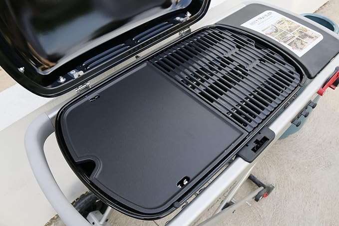 Uniflasy Cast Iron Griddle for Weber Traveler Portable Gas Grill, fits Weber - Image 3