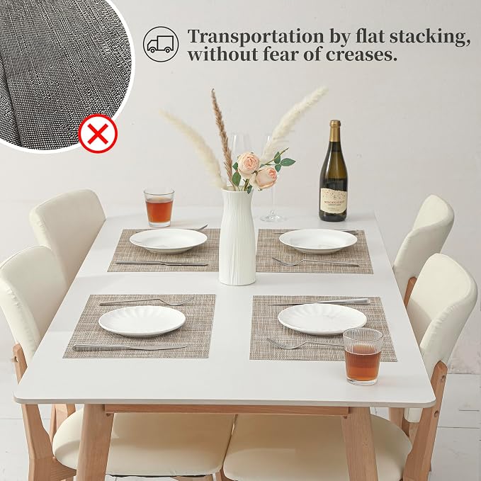 Leetaltree Linen Yellow Placemats Set of 8 - Image 6